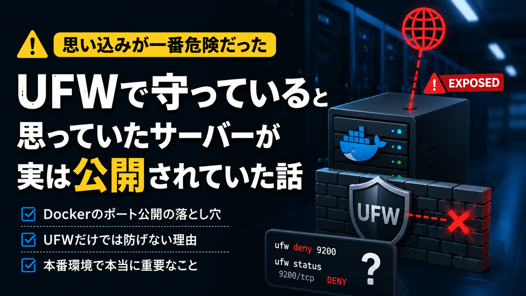 Thumbnail of UFW がサーバーを守っていると思っていた。実際は違った。